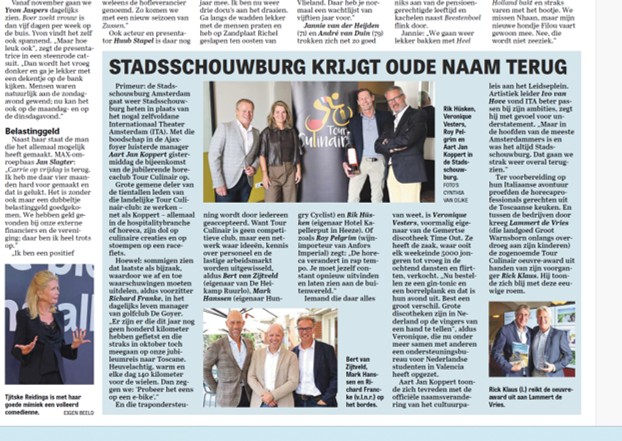 Tour Culinair en het Stan Huygens Journaal: 44 jaar gedeelde herinneringen