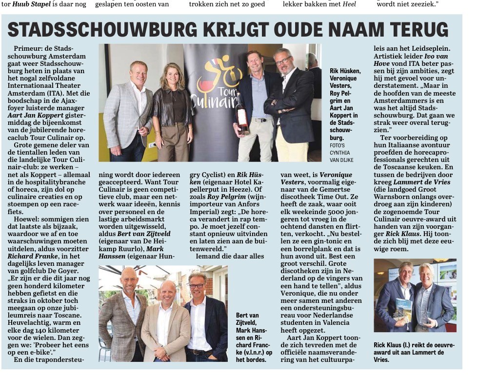 Stan Huygens aanwezig bij sponsorlunch